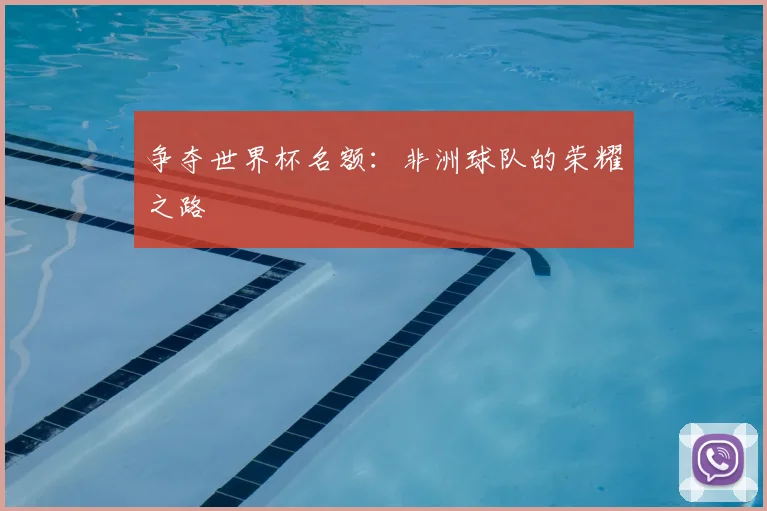 争夺世界杯名额:非洲球队的荣耀之路